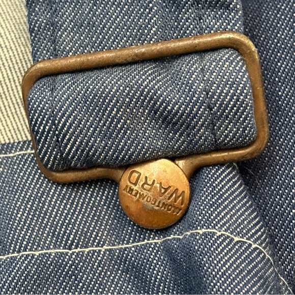 Blue Denim BIB OVERALLS Montgomery Ward VINTAGE 70 S USA Made Men's Size 50 X 30 - Picture 16 of 16